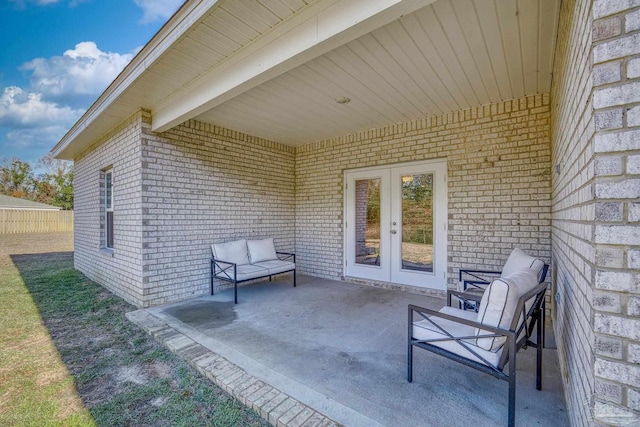 view of patio / terrace featuring french doors