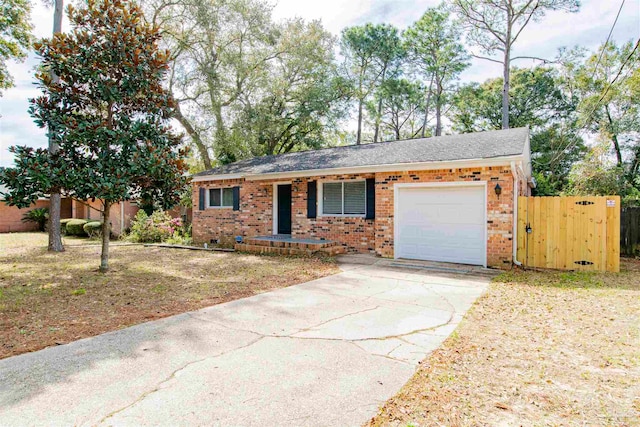 ranch-style home with a garage