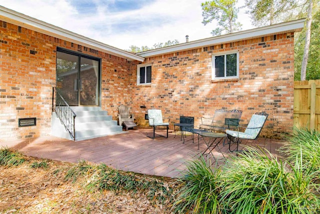 view of patio with a wooden deck