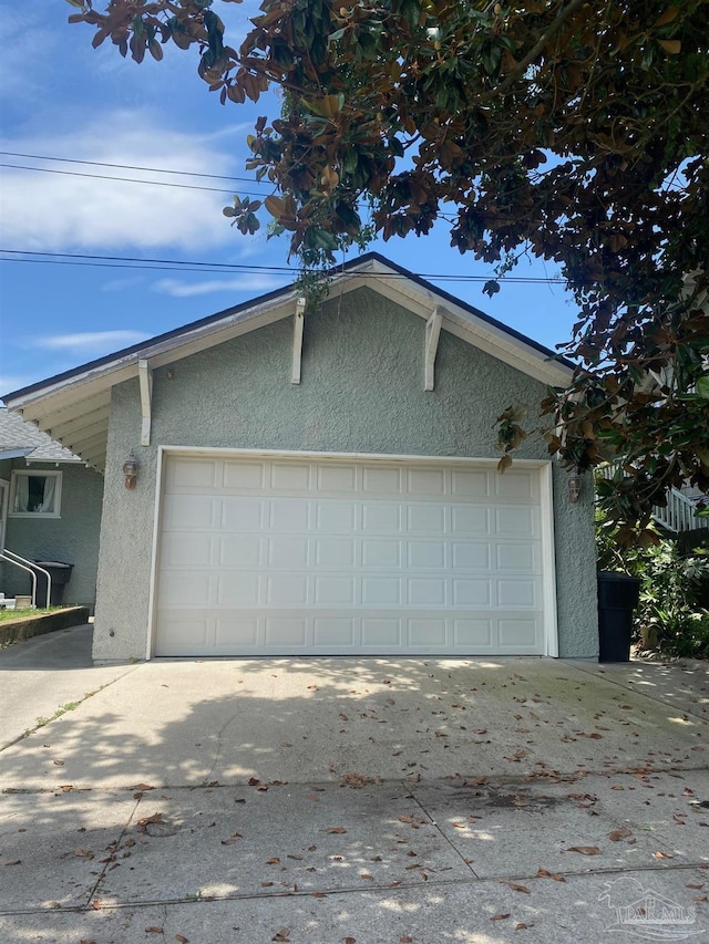 exterior space featuring a garage