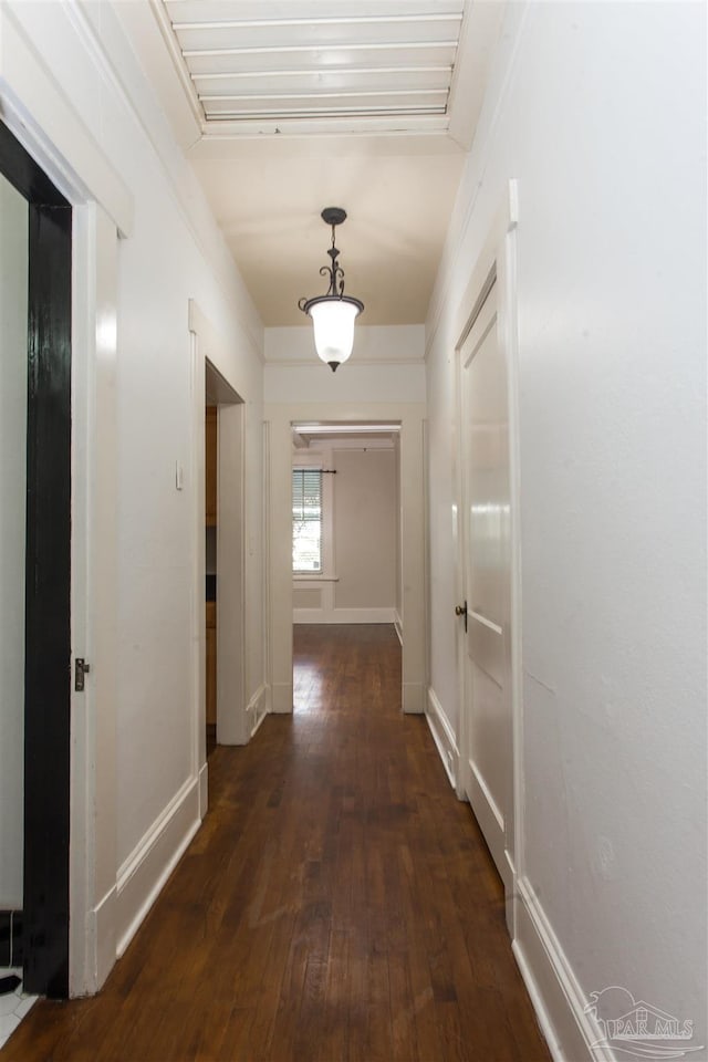 hall featuring dark hardwood / wood-style flooring