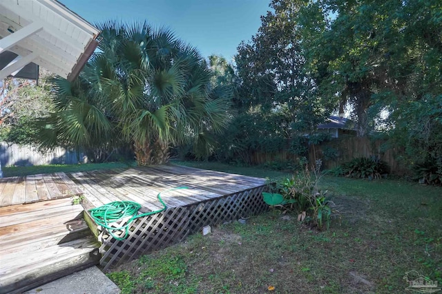 exterior space featuring a wooden deck