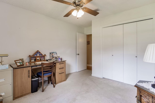 6028 Laurelwood Dr, Milton, FL 32570 - home office with light carpet and ceiling fan