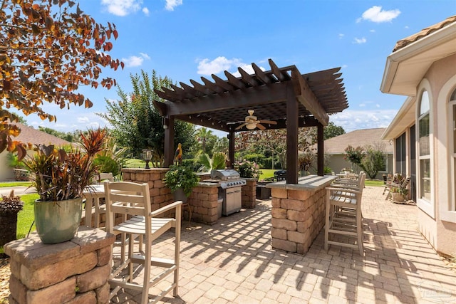 2792 Pga Blvd, Navarre, FL 32566 - view of patio with a pergola and ceiling fan