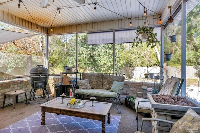 view of sunroom