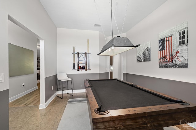 5613 Cane Syrup Cir, Pace, FL 32571 - game room with baseboards, billiards table, and tile patterned floors