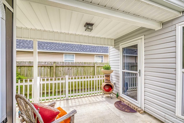 view of patio with fence
