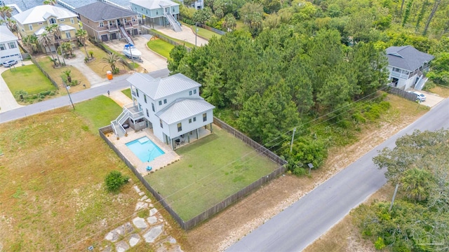 bird's eye view with a residential view