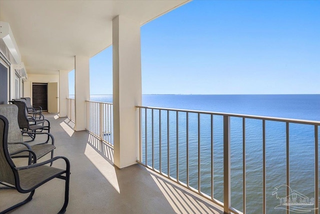 balcony with a water view