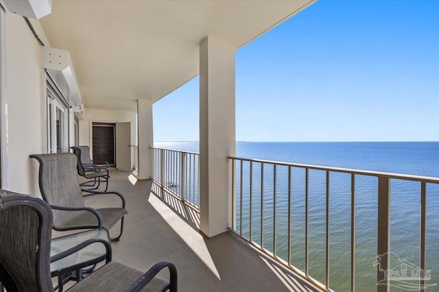 balcony with a water view