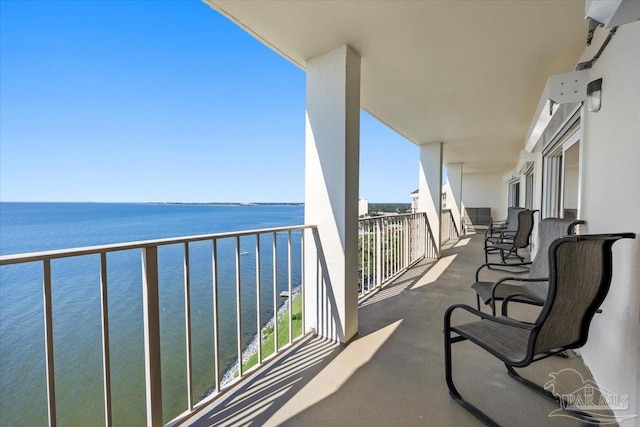 balcony with a water view