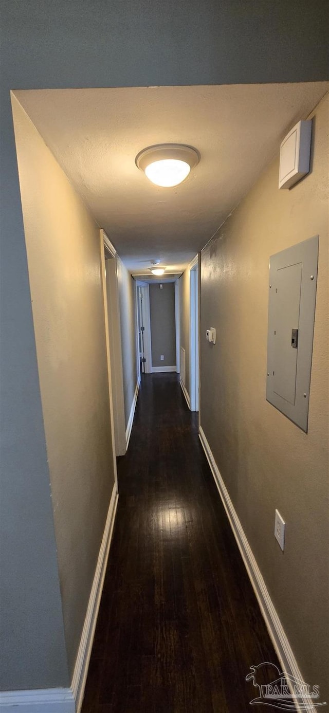 381 Euclid St, Pensacola, FL 32503 - hall with electric panel and hardwood / wood-style floors