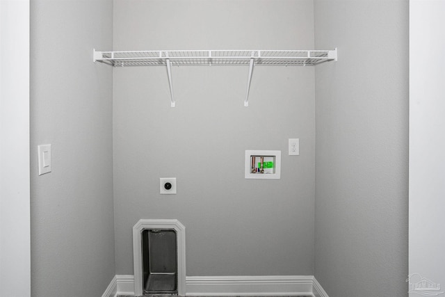 washroom featuring hookup for a washing machine and hookup for an electric dryer