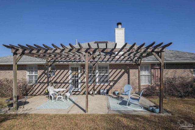 view of patio with a pergola