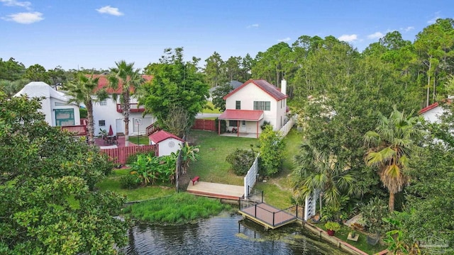 1841 E Smugglers Cove Dr, Gulf Breeze, FL 32563 - aerial view of property and surrounding area with a large body of water