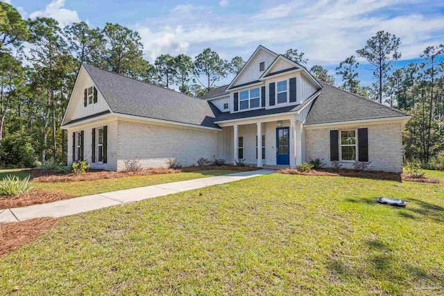 view of front of house with a front lawn