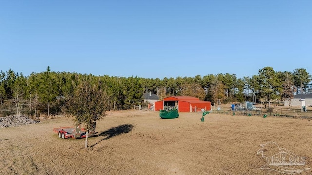 exterior space with an outbuilding