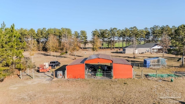 exterior space with a rural view