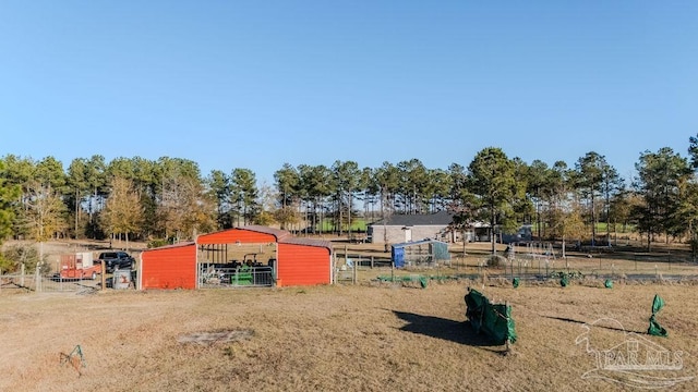 exterior space featuring a rural view