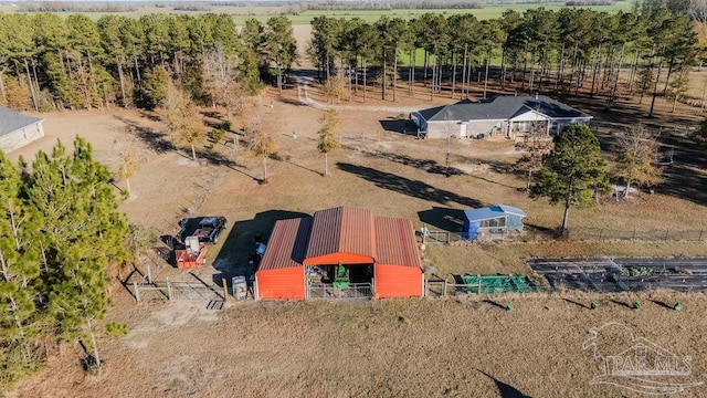 drone / aerial view featuring a rural view