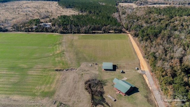 bird's eye view featuring a rural view