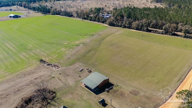 aerial view with a rural view