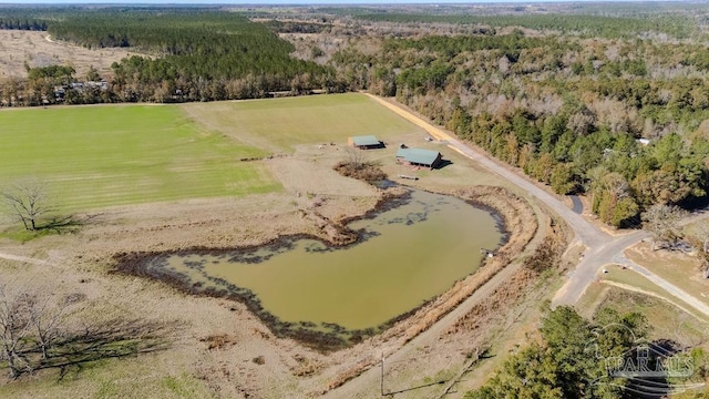 drone / aerial view with a rural view