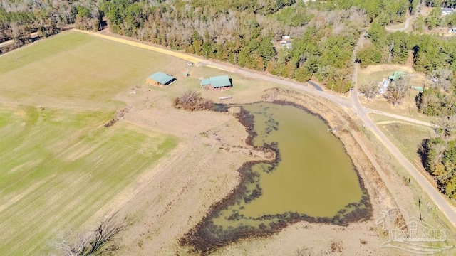 aerial view with a rural view