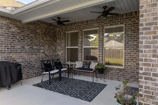 9938 Suwanee Ln, Pensacola, FL 32526 - view of patio with ceiling fan and area for grilling