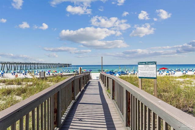 view of property's community featuring a water view