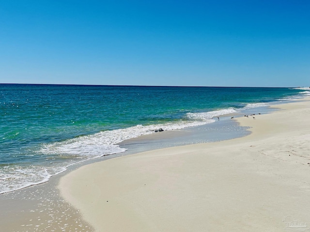 property view of water with a beach view