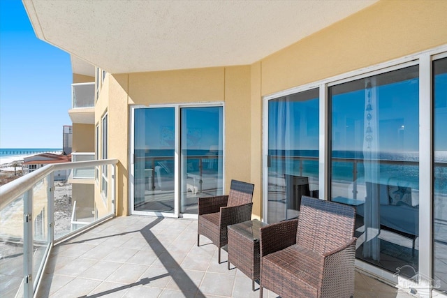 balcony with a water view