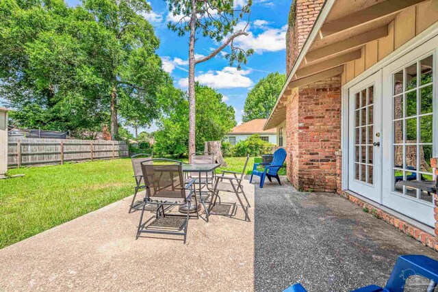 view of patio / terrace featuring french doors