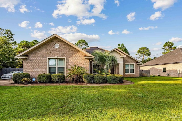 view of front of house with a front yard