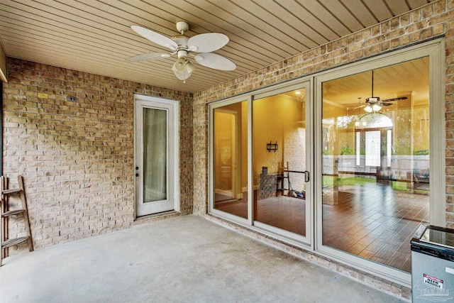 view of patio with ceiling fan