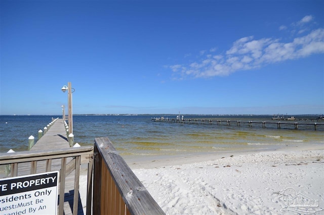 water view featuring a beach view