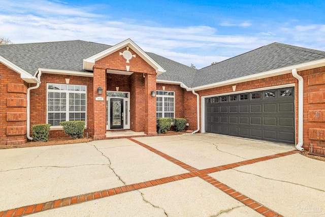 view of front of house with a garage