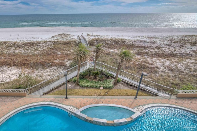 property view of water with a view of the beach