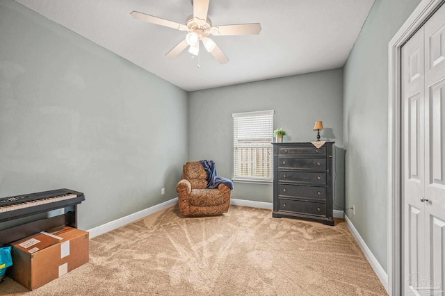 5409 Dalton Cir, Milton, FL 32570 - sitting room featuring a ceiling fan and carpet