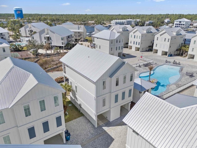 bird's eye view with a residential view