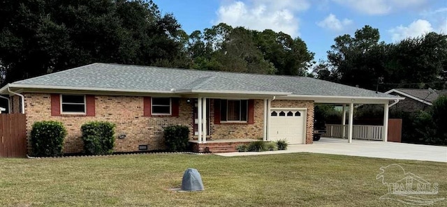 7920 Reeders Ln, Pensacola, FL 32526 - ranch-style home featuring a garage, driveway, brick siding, and roof with shingles