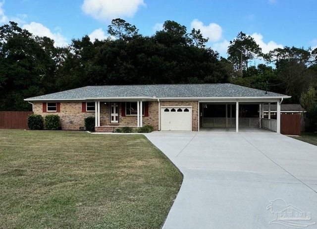7920 Reeders Ln, Pensacola, FL 32526 - ranch-style house with driveway, an attached garage, and brick siding