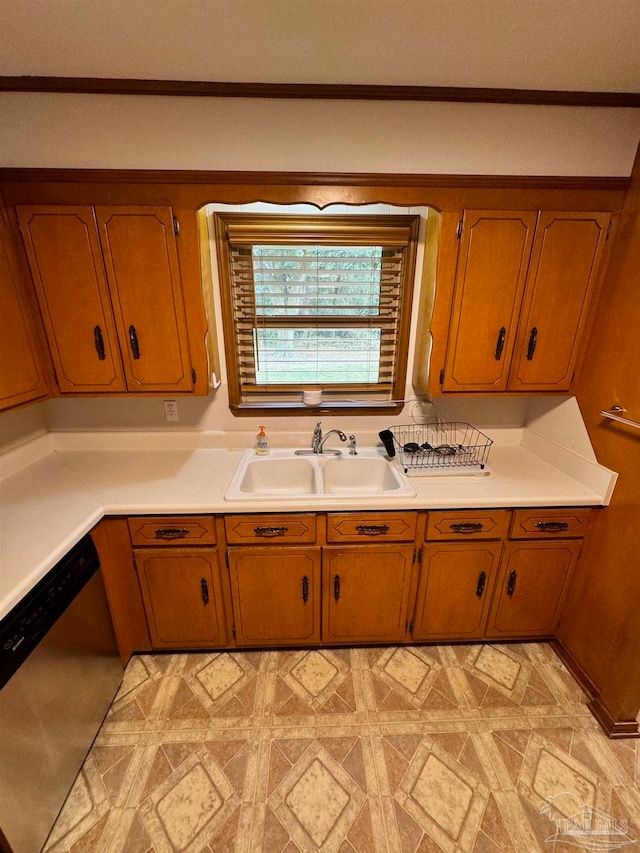 kitchen featuring stainless steel dishwasher and sink