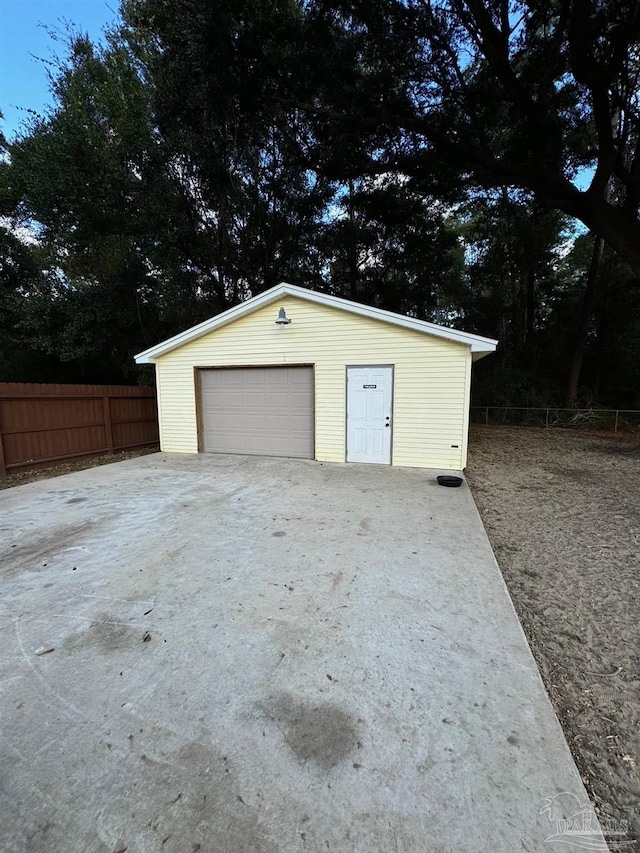 view of garage