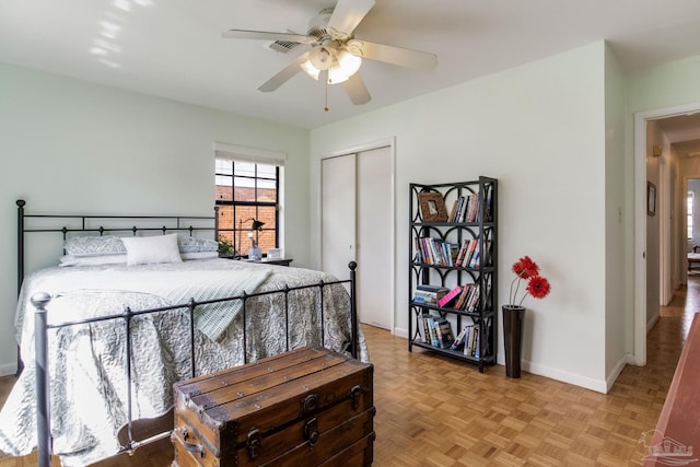 6031 Keating Rd, Pensacola, FL 32504 - bedroom featuring a closet and a ceiling fan