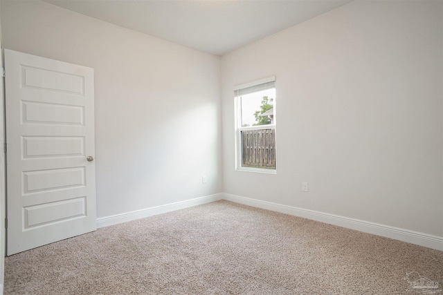 spare room featuring baseboards and carpet flooring