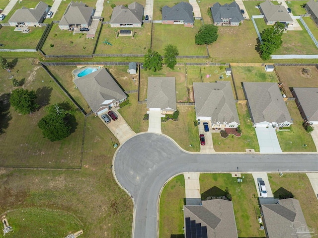 aerial view featuring a residential view