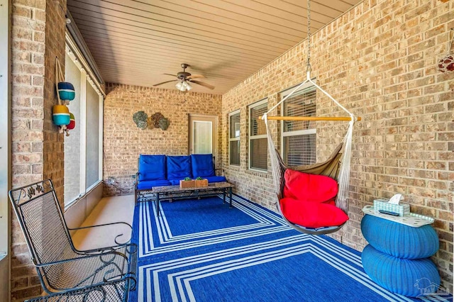 8056 Stream Ridge Rd, Pensacola, FL 32526 - view of patio / terrace with ceiling fan