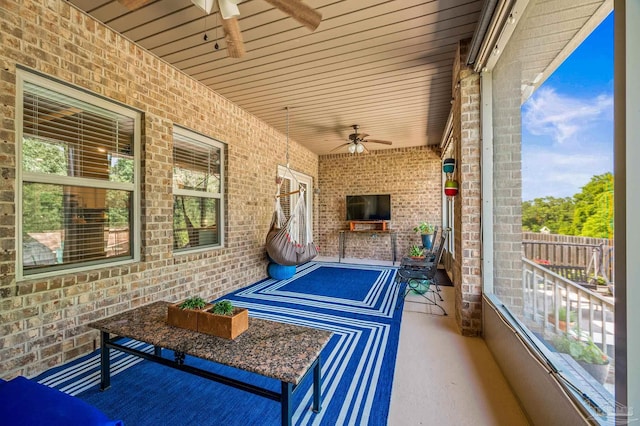 8056 Stream Ridge Rd, Pensacola, FL 32526 - view of patio / terrace featuring a ceiling fan