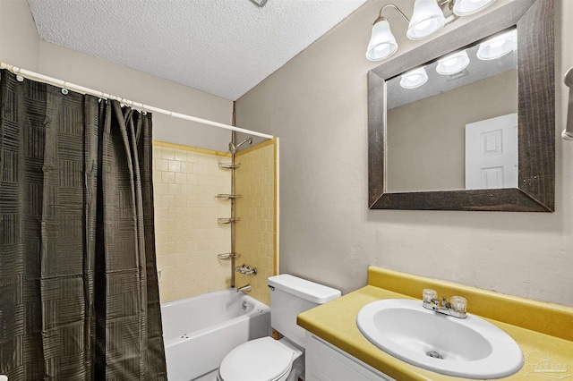 2382 Ryale Rd, Cantonment, FL 32533 - full bath featuring toilet, a textured ceiling, shower / bath combo with shower curtain, and vanity